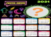 Emoldurar Calendário 2021 de Festa Neon