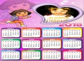 Calendário 2018 Dora Coração Infantil