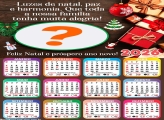 Calendário 2026 Luzes de Natal Paz e Harmonia Montagem de Foto