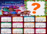 Calendário 2026 Super Monstro Salvam o Natal Montar Foto Grátis