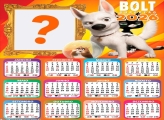 Calendário 2026 Bolt Super Cão Emoldurar Foto Online
