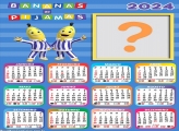 Calendário 2024 Bananas de Pijamas Colagem Online de Imagem