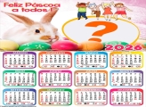 Calendário 2026 Feliz Páscoa a Todos Foto Montagem