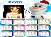 Calendário 2018 Olaf Boneco de Neve