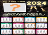 Calendário 2024 Ano de Realização Feliz Ano Novo Colagem de Foto