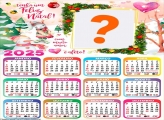 Calendário 2025 Feliz Natal com Muito Amor Montagem de Foto