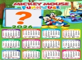 Calendário 2026 Mickey Mouse FunHouse Foto Moldura