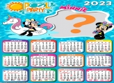 Montar Foto Online Calendário 2023 Minnie Pool Party