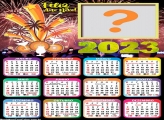 Calendário 2023 Réveillon Feliz Ano Novo Foto Montagem