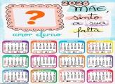 Calendário 2026 Mãe Sinto a sua falta Montar Foto Grátis