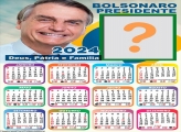 Calendário 2024 Bolsonaro Foto Moldura Online