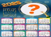 Calendário 2025 Feliz Ano Novo Montagem de Foto