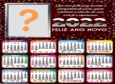 Calendário 2022  Paz Feliz Ano Novo Colar Foto e Imprimir