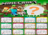 Colagem de Foto Calendário 2024 Minecraft