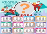 Calendário 2024 Papai Noel Mensagem de Natal com Foto Grátis