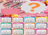 Calendário 2023 Foto Moldura Online Feliz Aniversário Prima