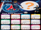 Calendário 2024 Paris Saint Germain Football Club Moldura