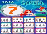 Calendário 2026 A Pequena Sereia Colagem de Fotos