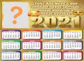 Calendário 2021 Feliz Ano Novo Montagem de Fotos