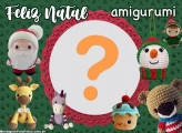 Moldura Fotos com Papai Noel Amigurumi