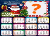 Calendário 2026 Gratidão Papai Noel Afro Emoldurar Foto Online