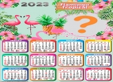 Calendário 2023 Flamingo Tropical Colar e Imprimir