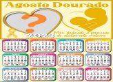 Calendário 2023 Campanha Agosto Dourado Colar Foto e Imprimir