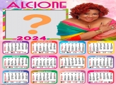 Calendário 2024 Alcione Editar Moldura Grátis