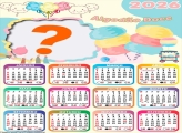 Calendário 2026 Algodão Doce Foto Moldura