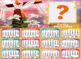 Foto Calendário 2025 Feliz Páscoa Frase Deus te Abençoe Moldura