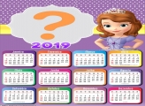 Calendário 2019 Sofia Princesa