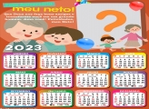 Calendário 2023 Feliz Aniversário Neto Moldura com Mensagem