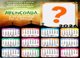 Calendário 2026 Abençoada e Feliz Páscoa Colagem de Fotos