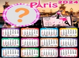 Calendário 2024 Paris Tema Editar Imagem Online