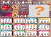 Calendário 2023 Feliz Aniversário Amor para Imprimir Grátis