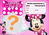 Convite Minnie Vestido Rosa