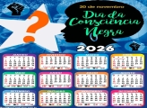 Foto Calendário 2026 Dia da Consciência Negra 20 de Novembro Grátis