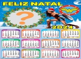 Emoldurar Online Grátis Calendário 2024 Feliz Natal Mulher Maravilha