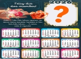 Calendário 2026 Feliz Dia das Mamães Emoldurar Foto Online
