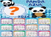 Calendário 2026 Panda Azul Emoldurar Foto Online