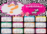 Calendário 2024 Zebrinha Pink para Montar Foto e Imprimir