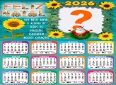 Calendário 2026 Girassóis no Natal Montar Foto Grátis