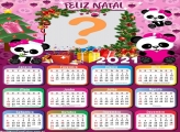 Montar Calendário 2021 Panda Rosa de Natal