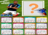 Calendário 2024 Kylian Mbappé PSG com Foto Online