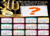 Calendário 2026 Feliz Ano Novo Alegrias e Desejos Foto Moldura