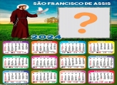 Calendário 2024 São Francisco de Assis Foto Colagem Montagem