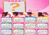 Calendário 2024 Criar Imagem Flores por Respeito Dia da Mulher