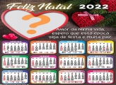 Calendário 2022 Feliz Natal Foto Online Frase de Amor