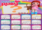 Calendário 2024 Rainbow Ruby Personalizado Infantil
