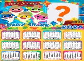 Calendário 2026 Arraiá Baby Shark Festa Junina Colagem Online